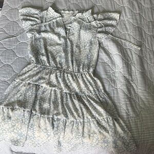 Blu Pepper Sky Blue and White Patterned Blouse